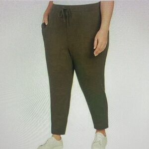 Max & Mia Womens Live In Pull On Pant OLIVE GREEN Soft Fleece Sz 3X